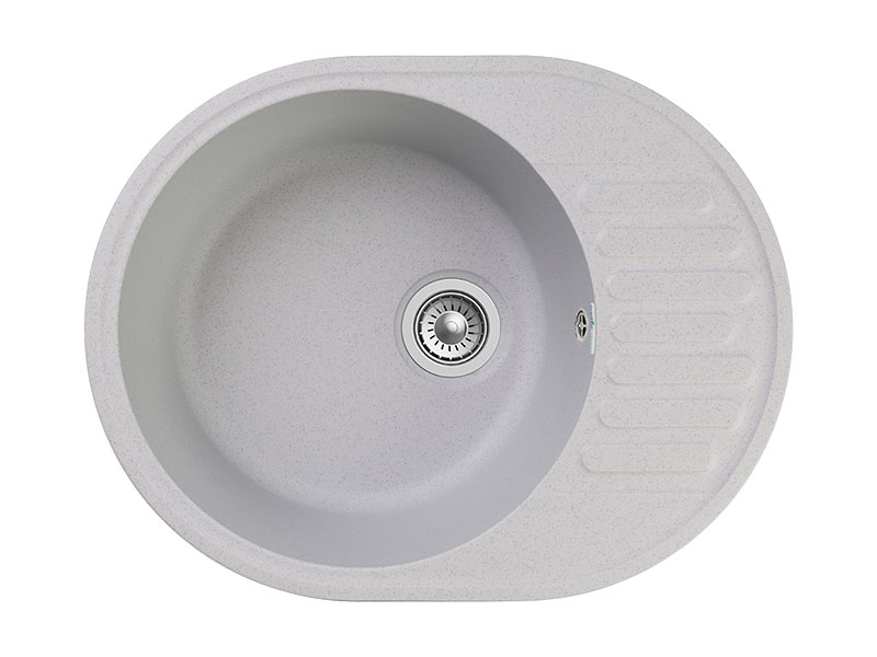 Мойка GranFest QUARZ 58, 617х480 мм, серый (овальная, без сифона)