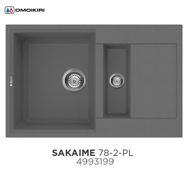 Мойка Sakaime 78-2-PL, Tetogranit/платина