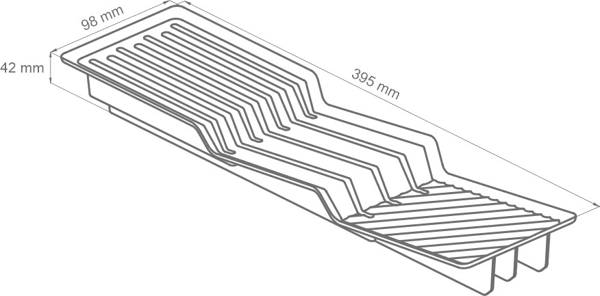 Вкладыш для ножей в лоток TRAY, 98х395х42мм, в шкаф от 500мм, белый, AQ