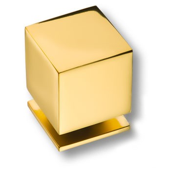 Ручка-кнопка, 1954 0025 GL, 32х25х25мм, металл, глянцевое золото