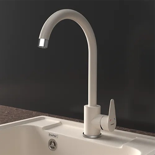 Смеситель GranFest Quarz Z-5412, белый