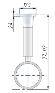 R-50R Держатель промежуточный раздвижной, хром, CMF