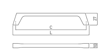 Ручка-скоба, UZ-G2, 160мм, металл, черный матовый
