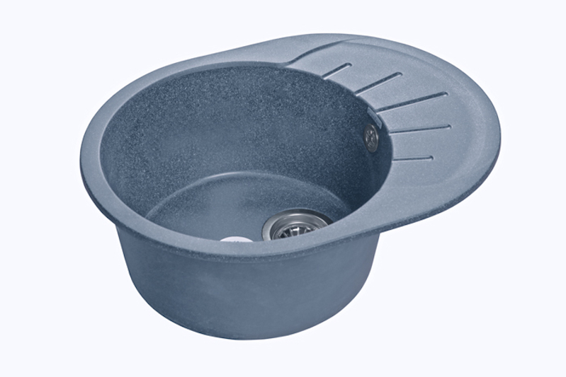 Мойка GranFest RONDO 580L с крылом, 579х445 мм, графит