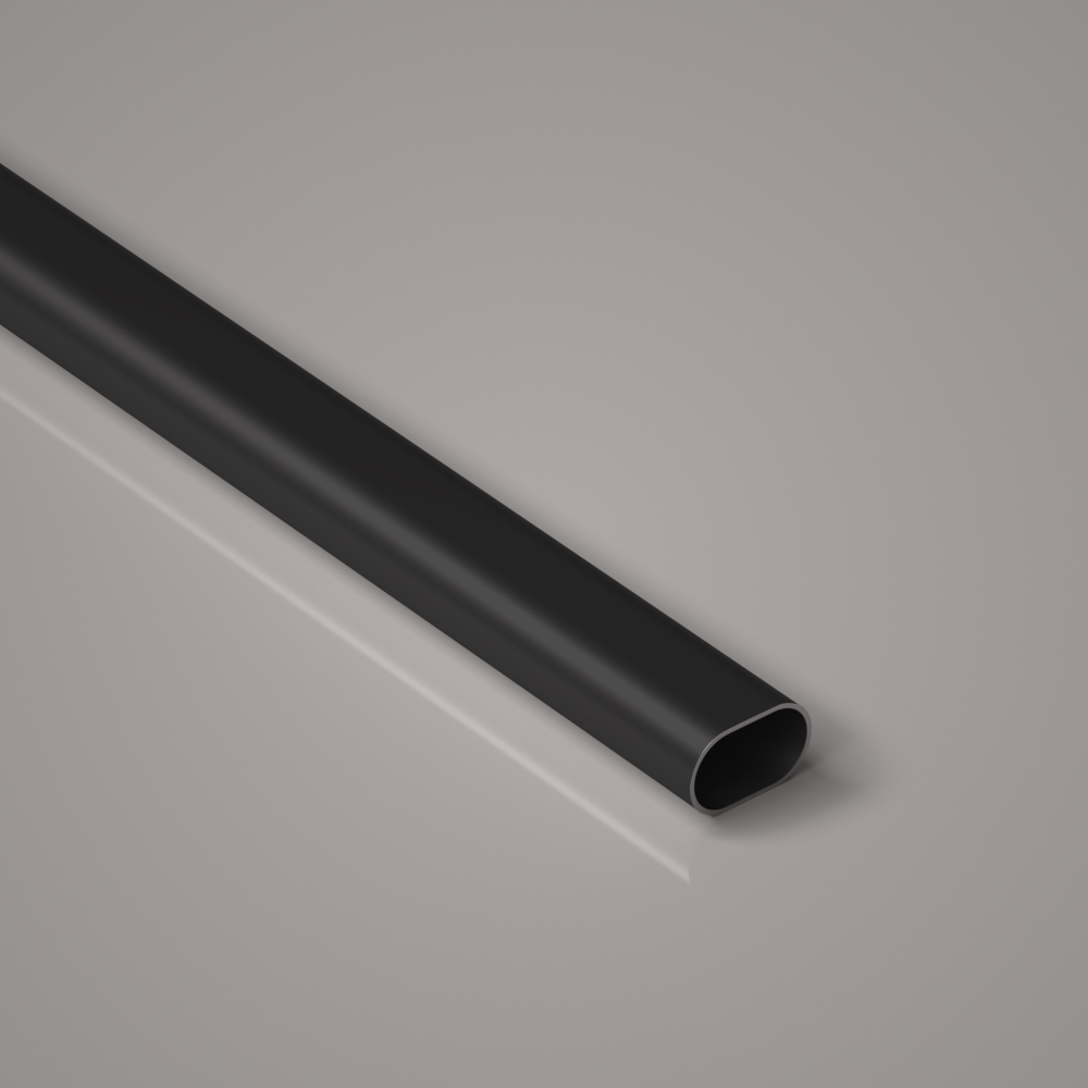 Штанга овальная 15х30мм, толщина 0,8мм, L=3000мм, сталь, черный, CMF