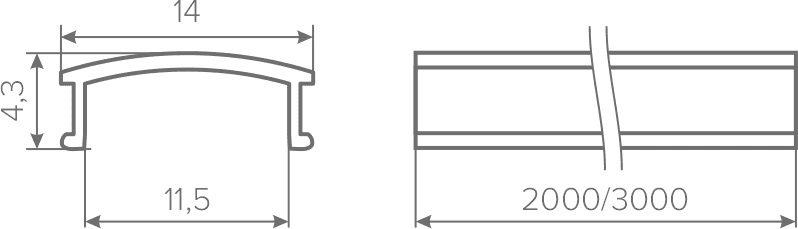 Диффузор для профиля (15/21х7, 15х7), 3000мм, молочный, AQ