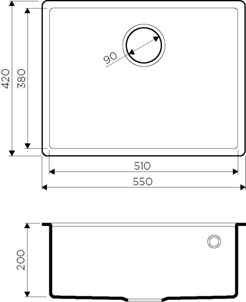 Мойка Tedori 54-U-BL, Tetogranit/черный