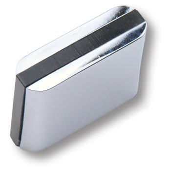 Ручка-кнопка, 429025MP02PL16, 25х10х28мм, металл/пластик, глянцевый хром/черный