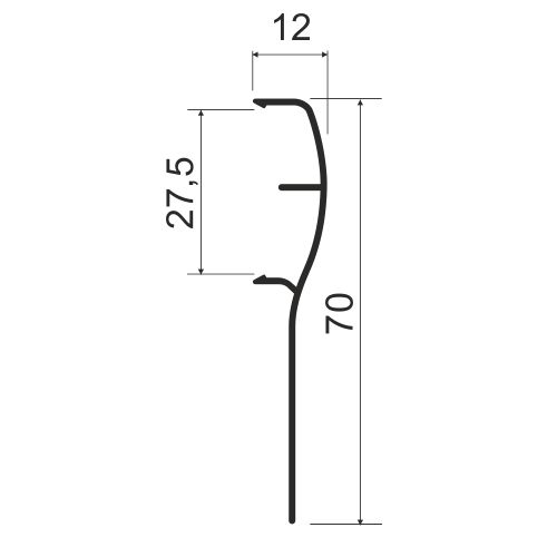 Профиль-накладка для подвесной системы 4000мм, серебро