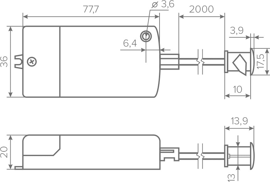 Выключатель ИК на взмах, с выносным сенсором, 220В/250Вт, врезной/накладной, Ø13мм, черный, AQ