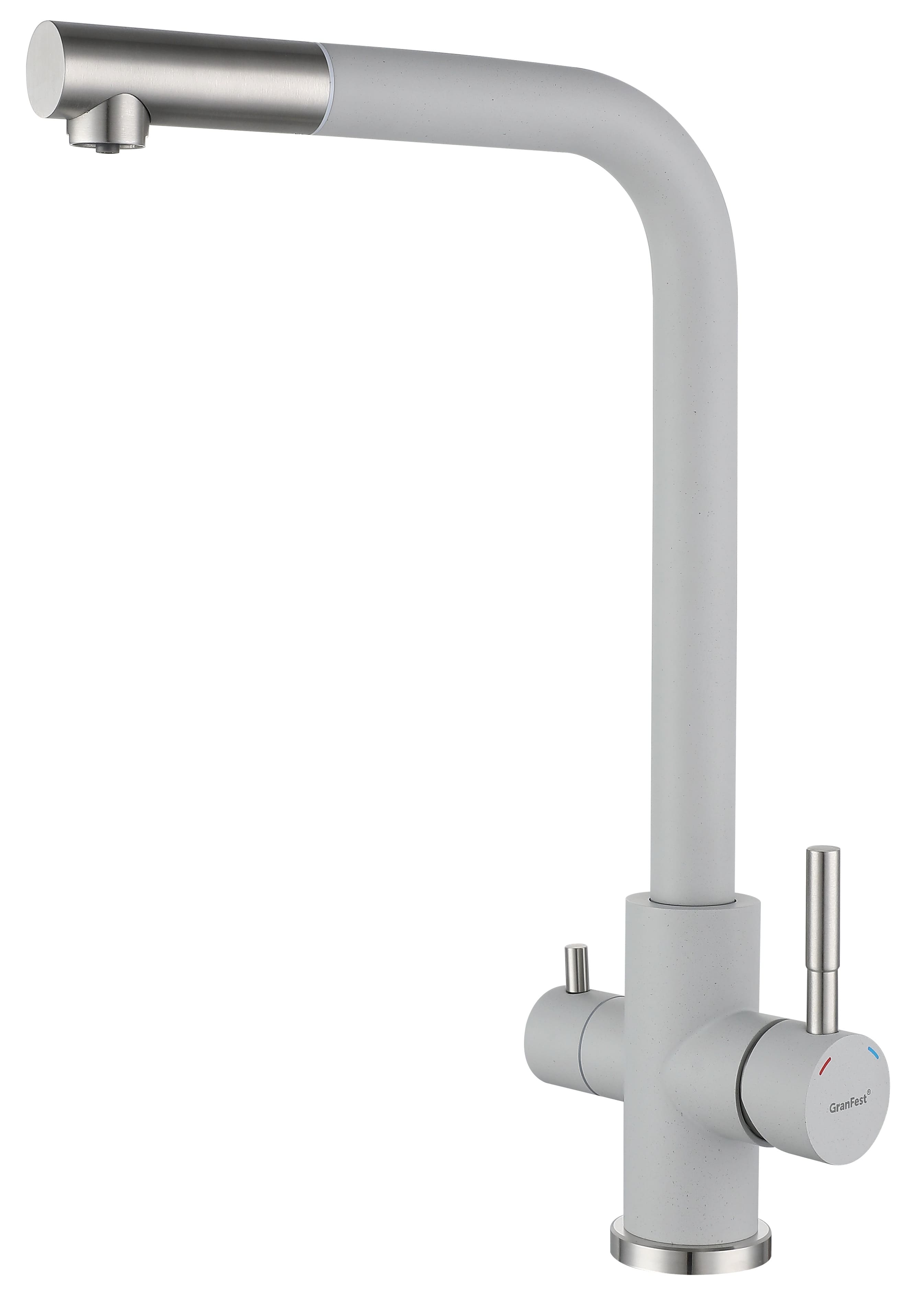 Смеситель GranFest Quarz Z-5421, с краном питьевой воды, серый
