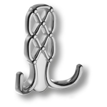 Крючок, 737MP02, двухрожковый, металл, глянцевый хром