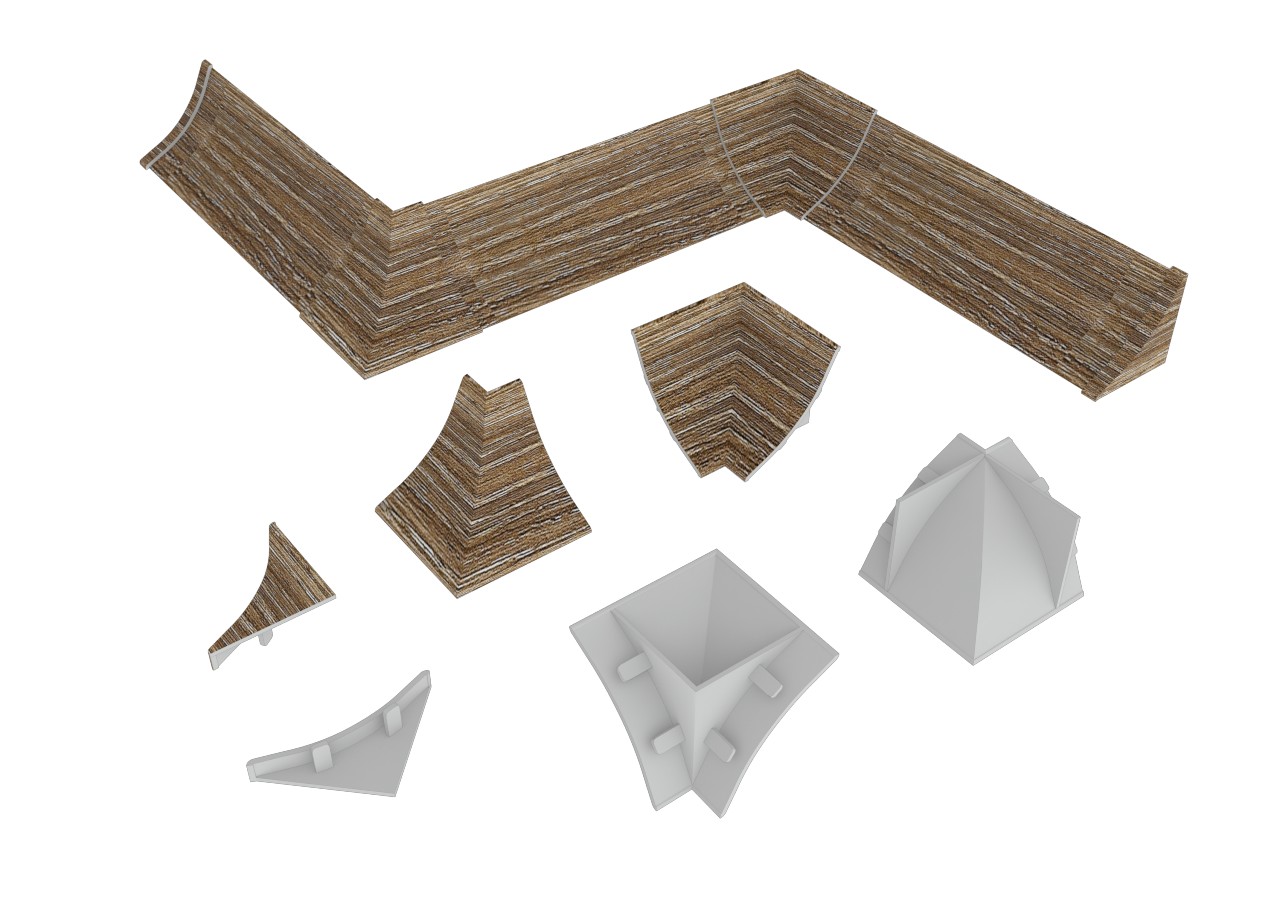 К-т д/плинтуса LB23 дуб каньон крашеный (1внутр+1внеш+ 2загл)