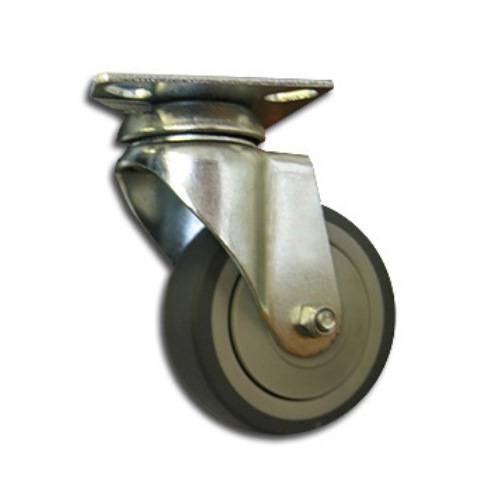 Опора колесная с площадкой, d=50мм, без стопора, резина, серый, до 40кг