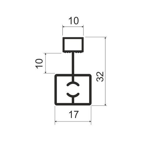 Горизонталь средняя L=2000мм, титан