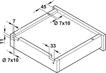 Направляющие скрытого монтажа PUSH TO OPEN, L=350мм, частичное выдвижение, насад. монтаж, Hafele