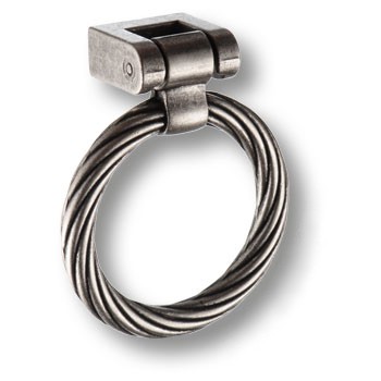 Ручка-кольцо, 15.203.00.16, d=60мм, металл, старое серебро