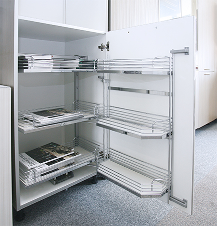 Колонна выкатная Тандем II, 3 корзины, 600х500х800мм, в базу на 600мм, хром, Kessebohmer