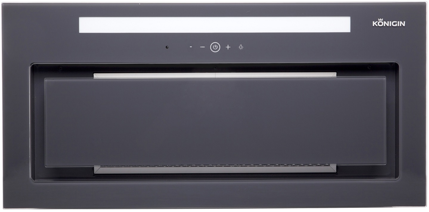Вытяжка полновстраиваемая Navi Glass, 60см, б/угольного фильтра, графит/стекло графит, ПДУ, Konigin