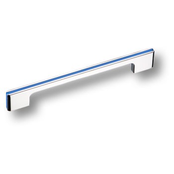 Ручка-скоба, 182160MP02PL12, 160мм, металл/пластик, хром/синий