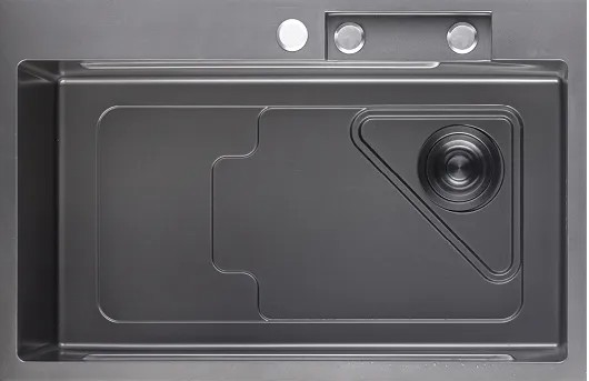 Мойка GranFest METAL 7246, 720х460 мм, нерж. сталь PVD, графит (+аксессуары)
