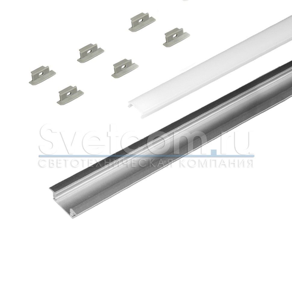 Профиль врезной 25х7х3000мм, лента ≤10мм, алюминий (диффузор полуматовый, 6 заглушек), 2507W