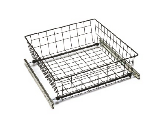 Решетчатая выдвижная емкость, 535х475х150мм, шариковые направляющие, черная