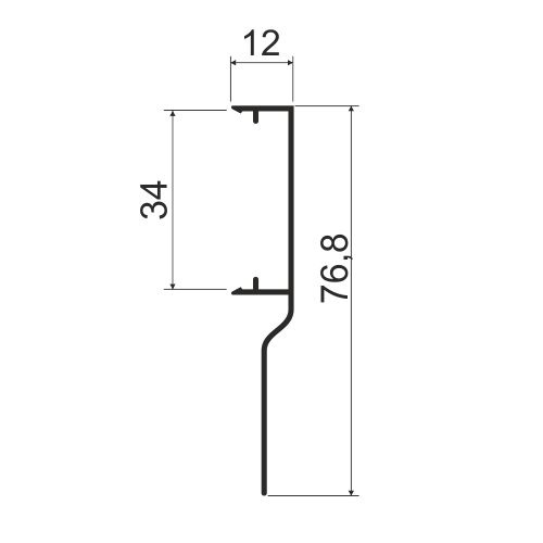 Профиль-накладка для подвесной системы AIR SOFT 2800мм, серебро