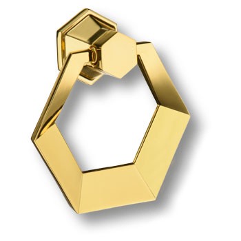 Ручка-кольцо, 912-Gold, 20х65х75мм, металл, глянцевое золото