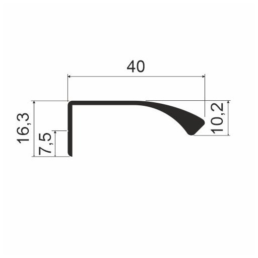 Ручка торцевая RP03, L=200мм, металл, латунь