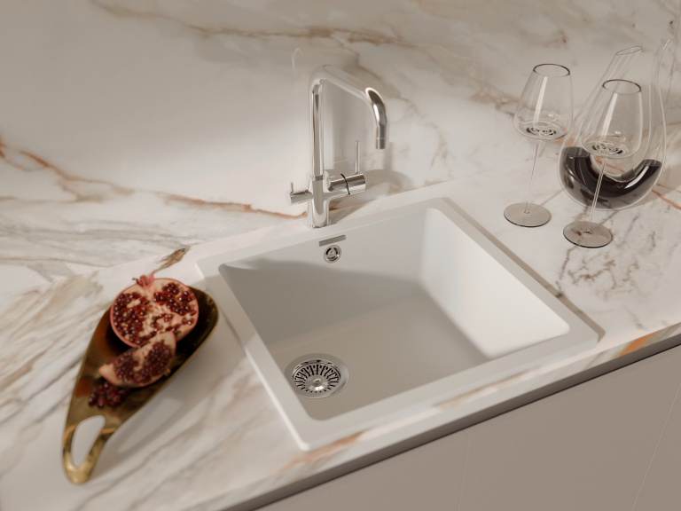 Мойка Rivelato BERKANA 45, 490х460х200мм, иней