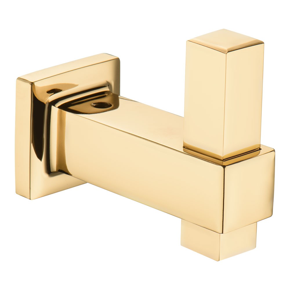 Крючок, 1006 001 GL, однорожковый, металл, глянцевое золото