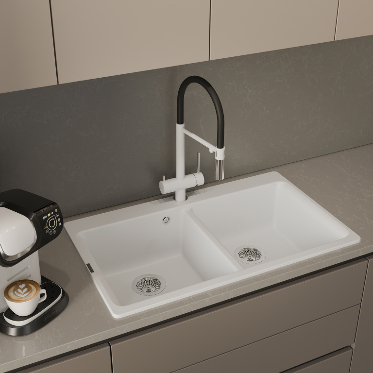 Мойка Rivelato AXEL 90-2D, 870х520x200мм, иней