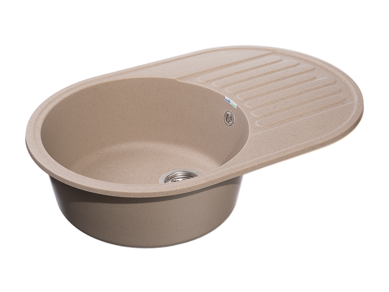 Мойка GranFest QUARZ 18, 737х478 мм, песочный (овальная, без сифона)