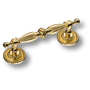 Ручка-скоба, 042313L, 92мм, металл, глянцевая латунь