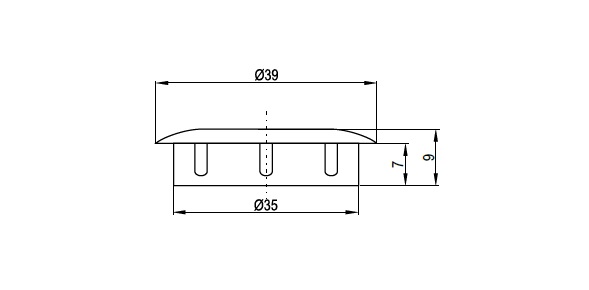 Заглушка для отверстия под чашечку d=35мм, h=10мм, пластмасса, белый, Rejs