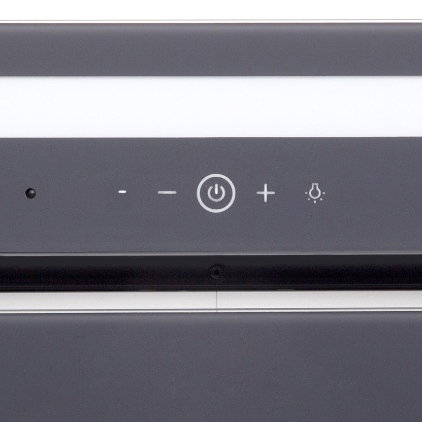 Вытяжка полновстраиваемая Navi Glass, 60см, б/угольного фильтра, графит/стекло графит, ПДУ, Konigin