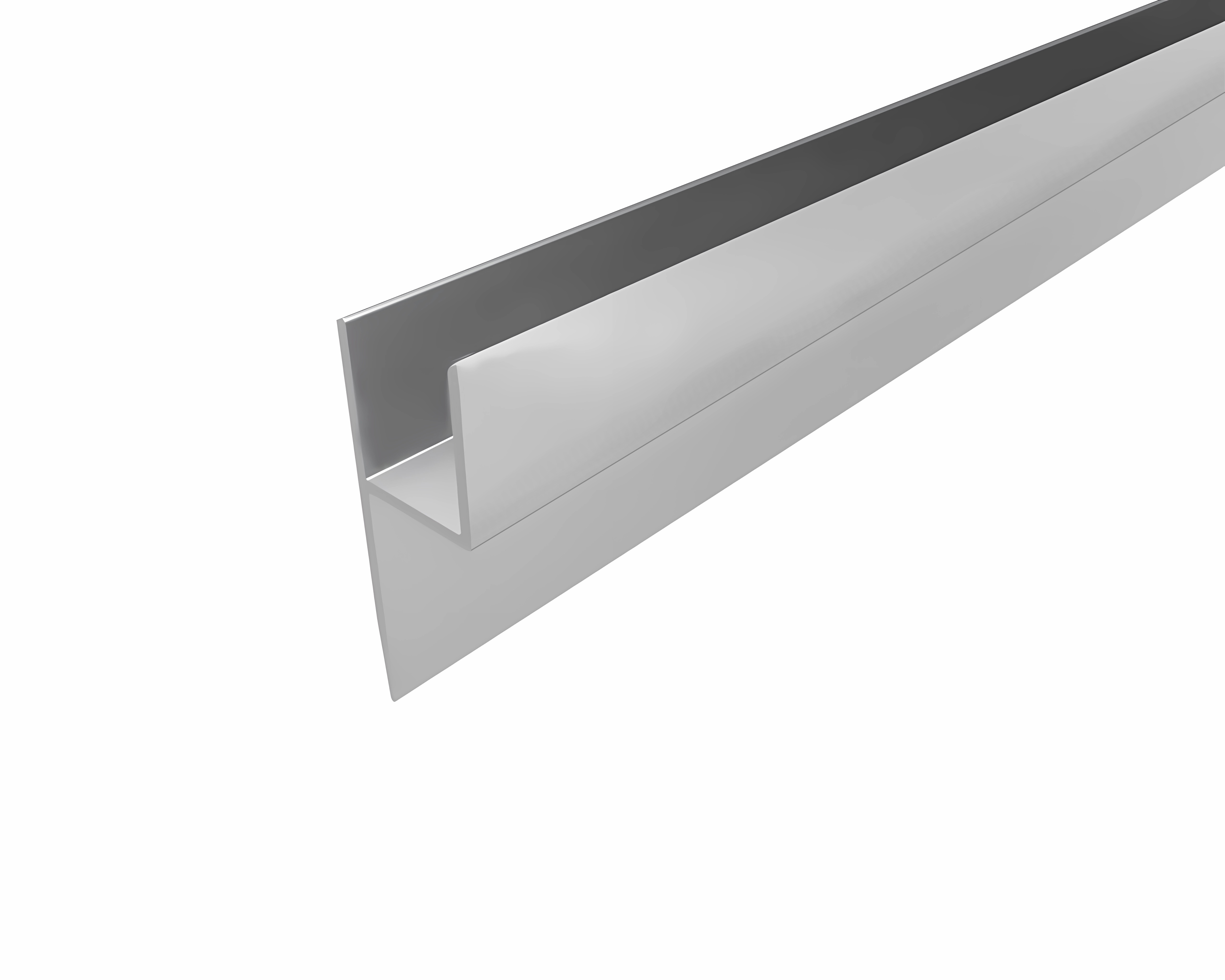 6мм Планка-плинтус для щита L=3000мм, h-образное сечение, алюминий, алюминий
