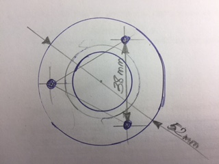 Фланец для трубы d=25мм, УСИЛЕННЫЙ, хром, CMF