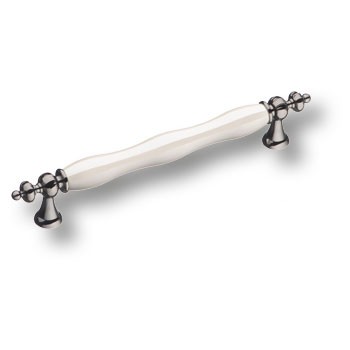 Ручка-скоба, 1670-70-160-L PEARL, 160мм, металл/керамика, графит/перламутровый