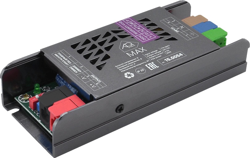 Трансформатор  60W/24V, IP20, компактный, без шнура, металлический, MAX AQ