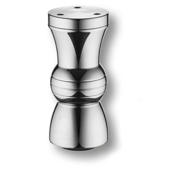 Опора декоративная мебельная регулируемая, d=44мм, h=100мм, алюминий, глянцевый хром