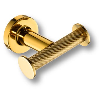 Крючок, 10013 002001 GL, двухрожковый, металл, глянцевое золото