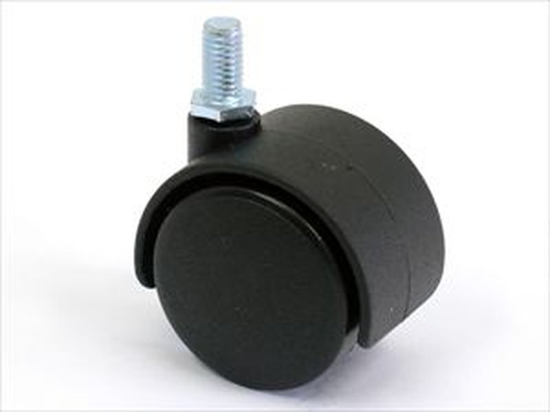 Опора колесная с резьбой М8, d=40мм, без стопора, пластик, черный, CMF