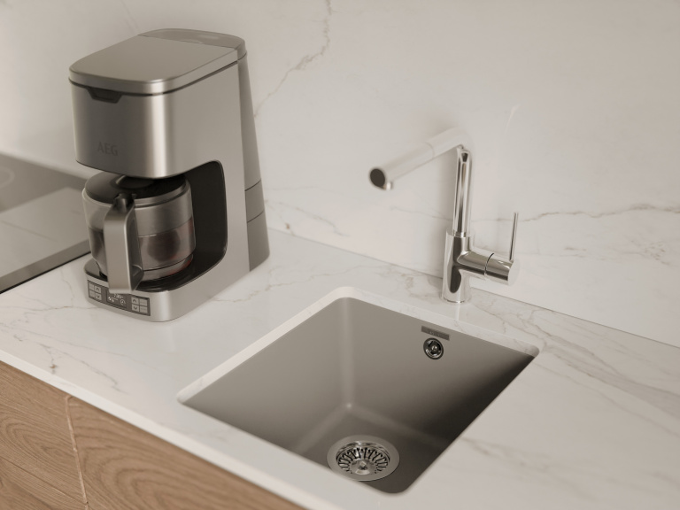 Мойка Rivelato BERKANA 35, 410х460х200мм, серый металлик