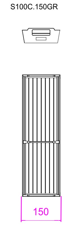 Лоток для хранения столовых приборов большой, 414х150х65, для S100B/S100A, алюминий, антрацит, JET