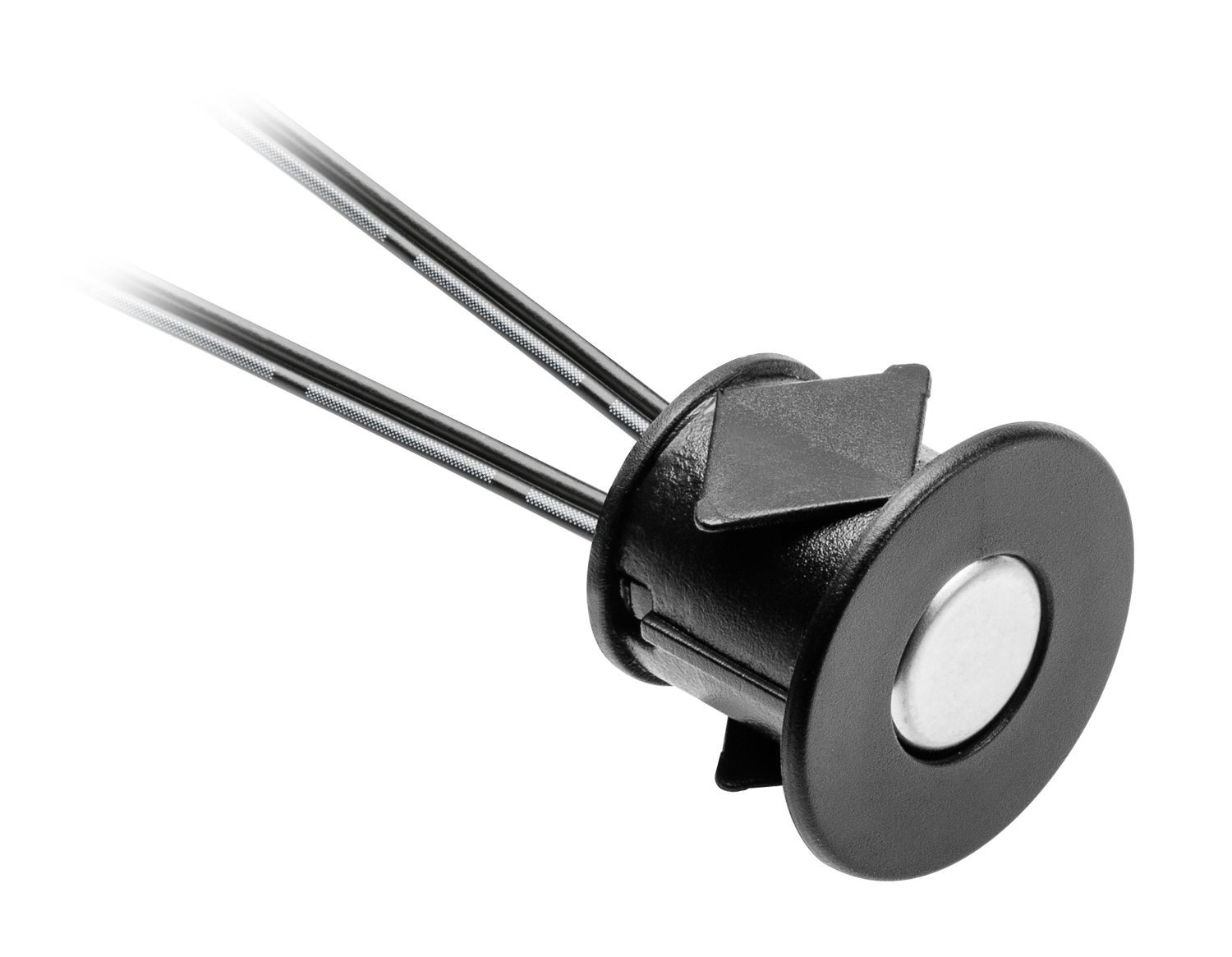 Выключатель врезной на касание с диммером, Ø22мм, 12В/24Вт, miniAMP, шнур 1м, пластик, черный