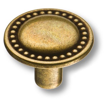 Ручка-кнопка, 1768.0025.002, d=25мм, металл, старая бронза