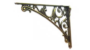 Полкодержатель декоративный, L=200мм, 50 кг на пару, бронза