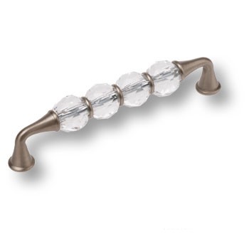 Ручка-скоба, 2537-006-128, 128мм, металл/кристаллы, никель